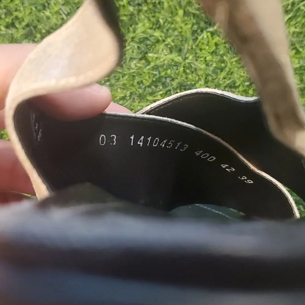 Mephisto Cross Slingback Wedge Golden Sandals Sz 39 EU